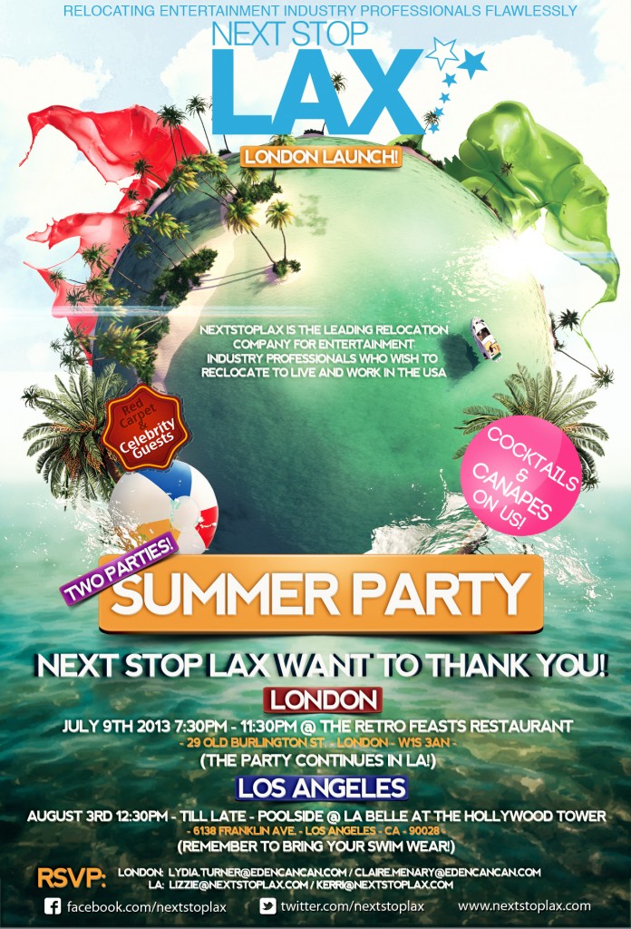 next stop lax summer party poster